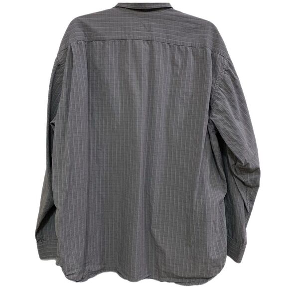 EDDIE BAUER 100% COTTON MENS XXL GRAY BUTTON UP DOUBLE CHEST POCKETS SHIRT. - Picture 2 of 12